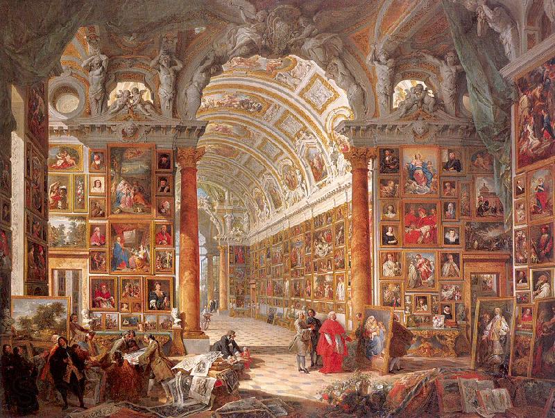 Panini, Giovanni Paolo Interior of a Picture Gallery with the Collection of Cardinal Gonzaga Spain oil painting art